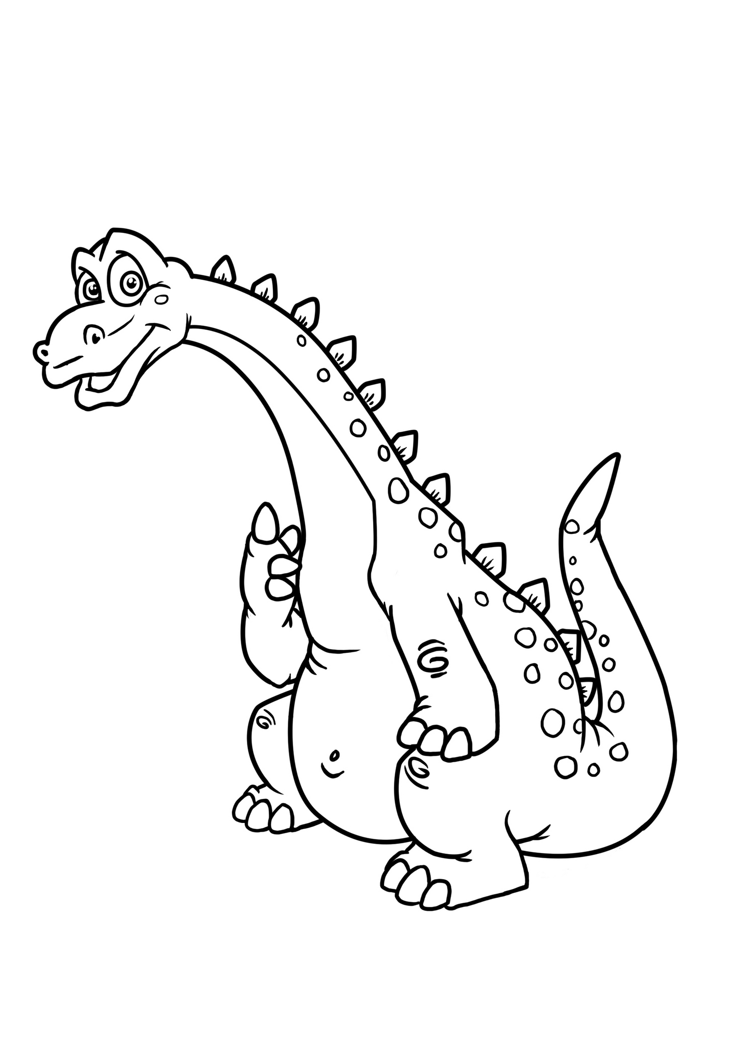 Planse de colorat cu dinozauri Dinozaurul pus pe glume