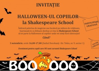 sfatulparintilor.ro-Invitatie Shakespeare School - Halloweenul copiilor