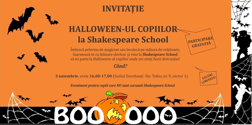 Invitatie Halloween Ul Copiilor La Shakespeare School