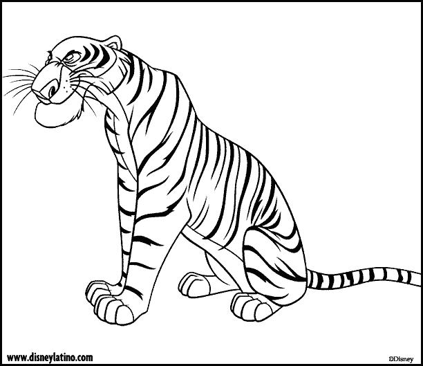 planse de colorat cartea junglei tigrul shere khan