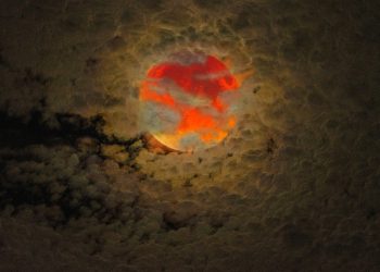 Eclipsa de SuperLuna plina florala sangerie