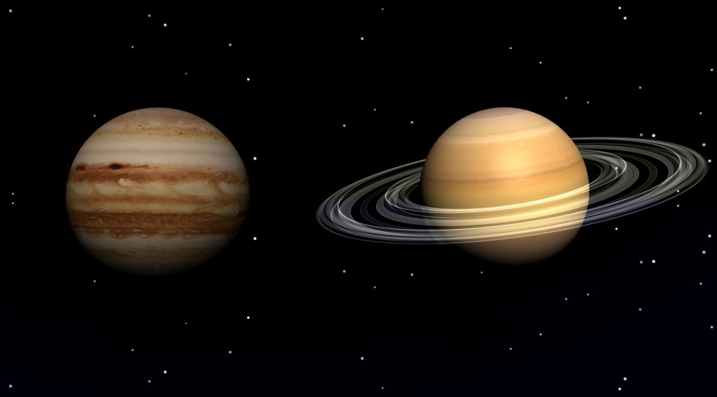 Jupiter face sextil cu Saturn