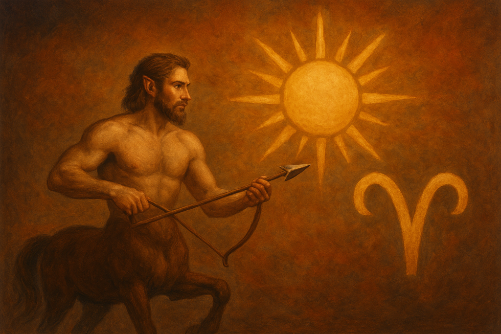 Chiron  întâlnește Soarele în BERBEC