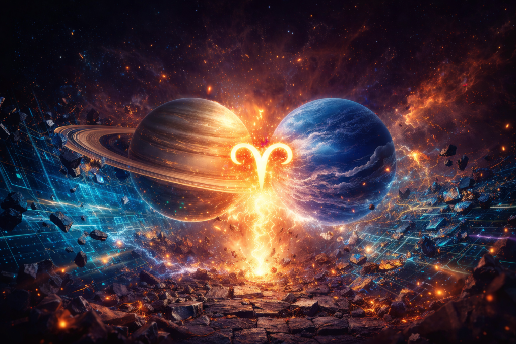 Conjuncția Saturn–Neptun la ZERO GRADE în Berbec