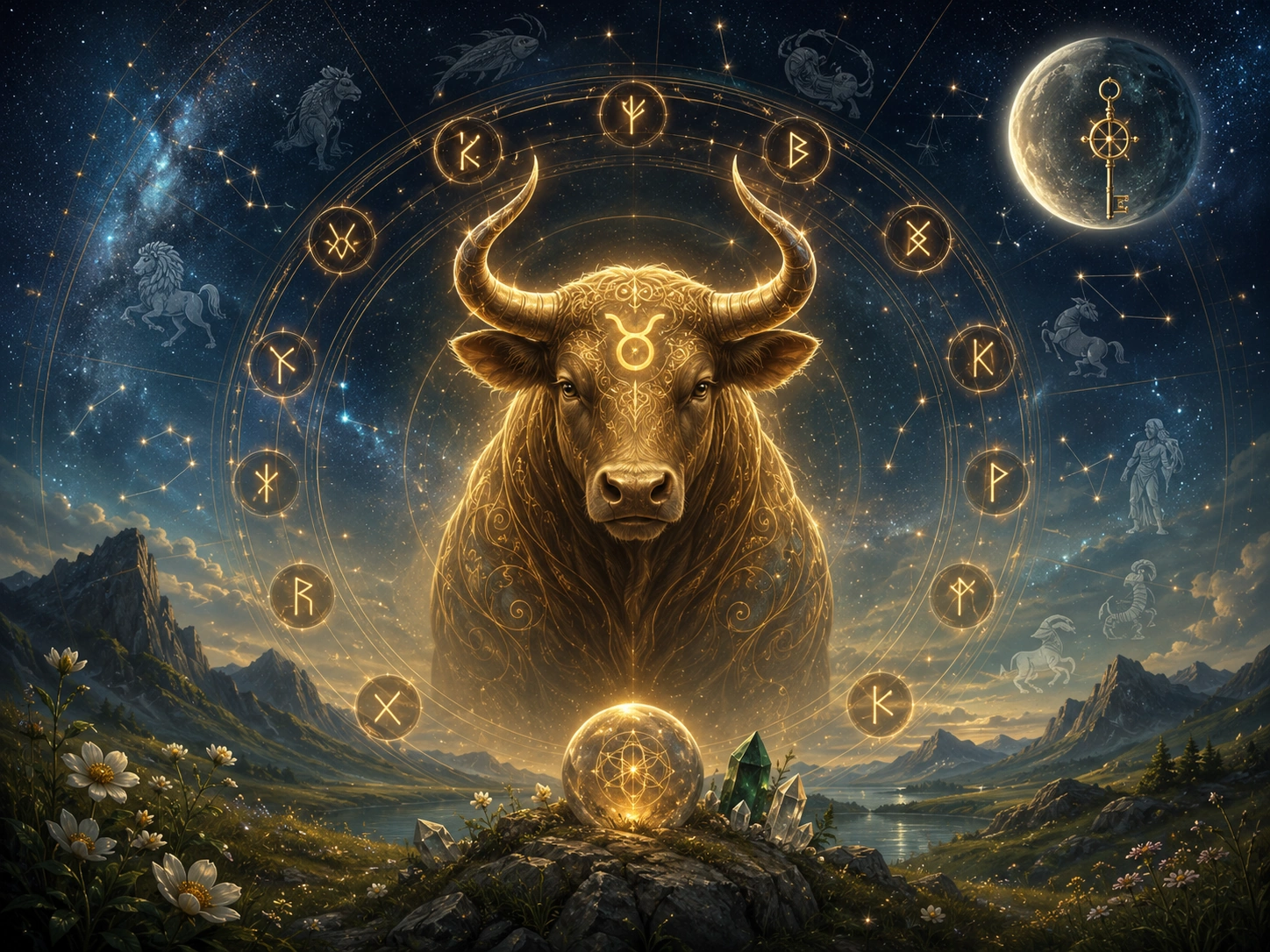 Horoscop special rune pentru Chiron în Taur 2026-2034