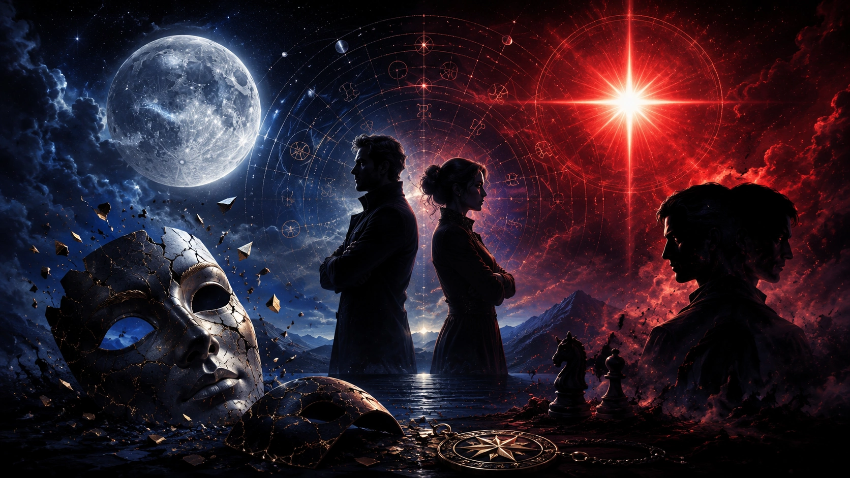 Luna și Antares măști zodii